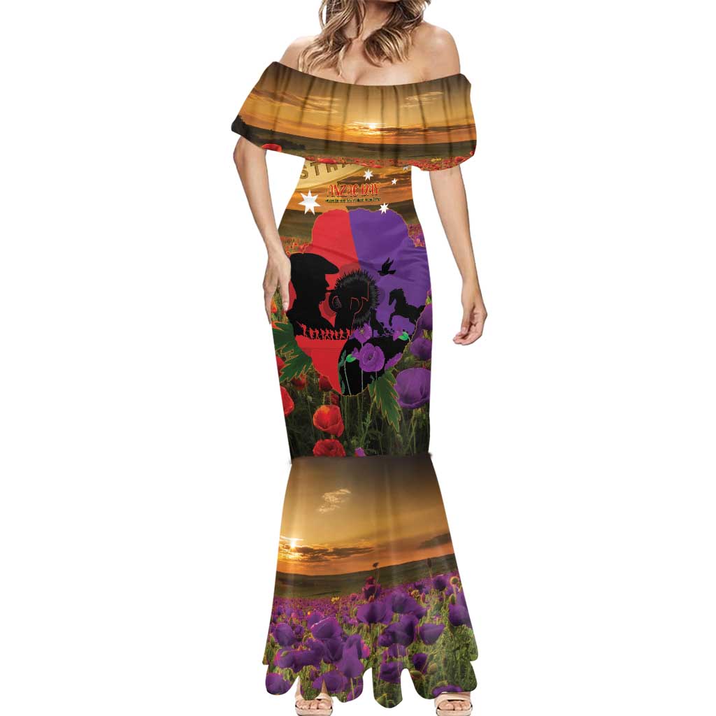 Australia ANZAC Day Mermaid Dress Australian Army Animals Lest We Forget