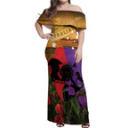 Australia ANZAC Day Off Shoulder Maxi Dress Australian Army Animals Lest We Forget