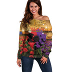 Australia ANZAC Day Off Shoulder Sweater Australian Army Animals Lest We Forget