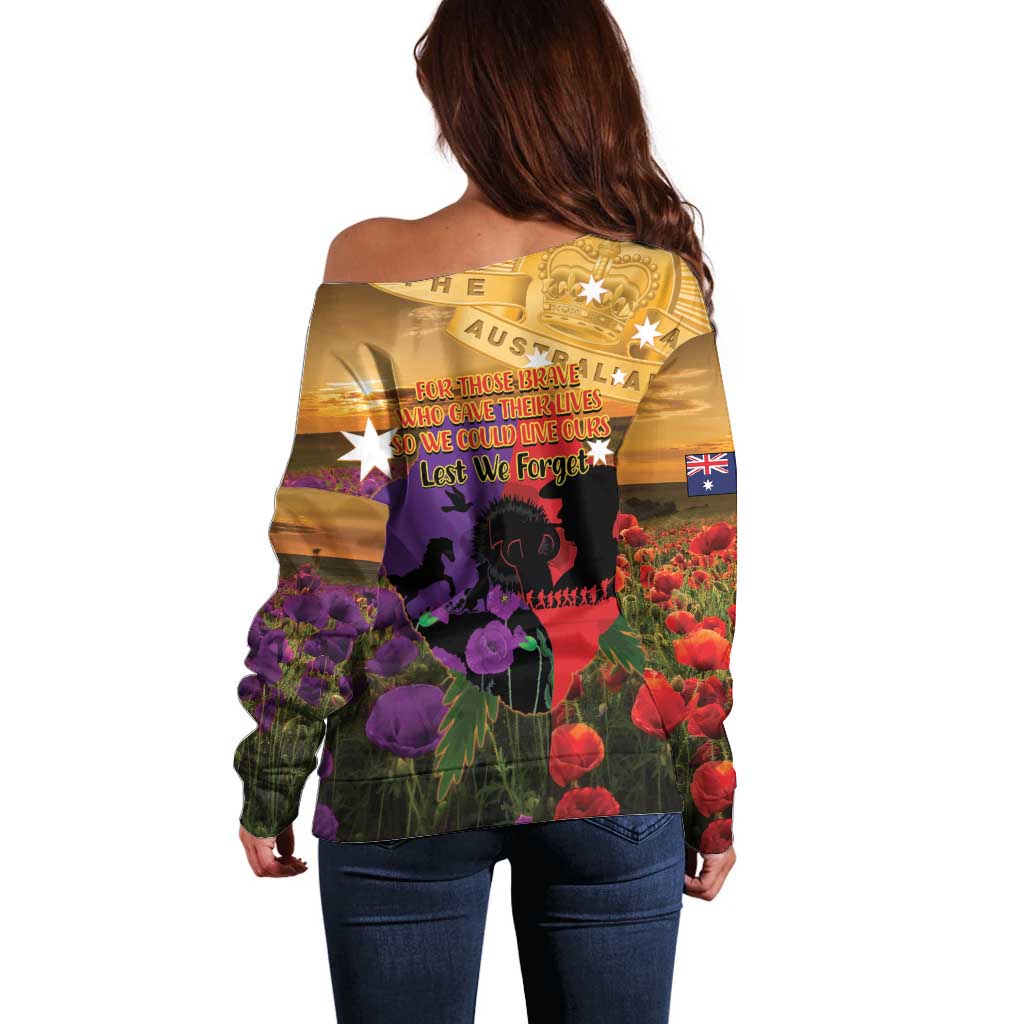 Australia ANZAC Day Off Shoulder Sweater Australian Army Animals Lest We Forget