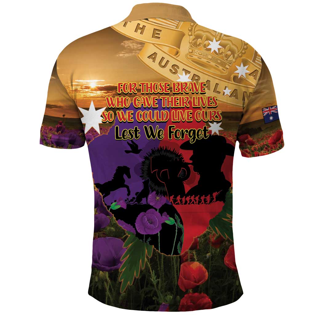 Australia ANZAC Day Polo Shirt Australian Army Animals Lest We Forget