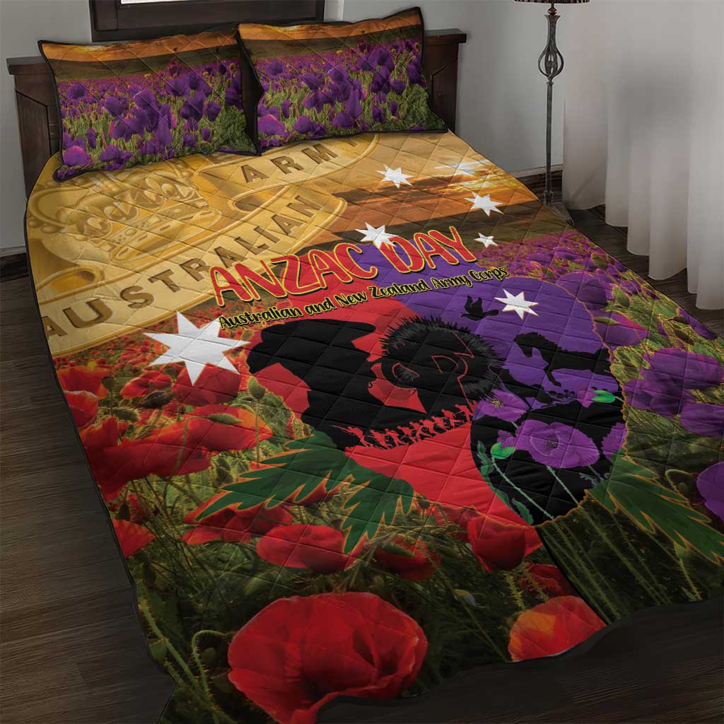 Australia ANZAC Day Quilt Bed Set Australian Army Animals Lest We Forget