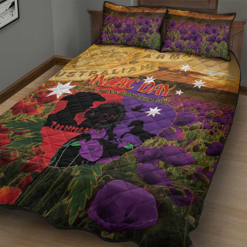 Australia ANZAC Day Quilt Bed Set Australian Army Animals Lest We Forget