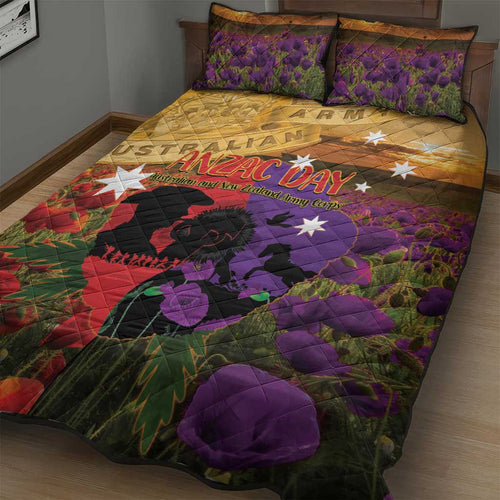 Australia ANZAC Day Quilt Bed Set Australian Army Animals Lest We Forget