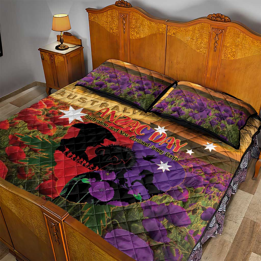 Australia ANZAC Day Quilt Bed Set Australian Army Animals Lest We Forget