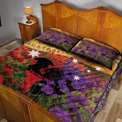 Australia ANZAC Day Quilt Bed Set Australian Army Animals Lest We Forget
