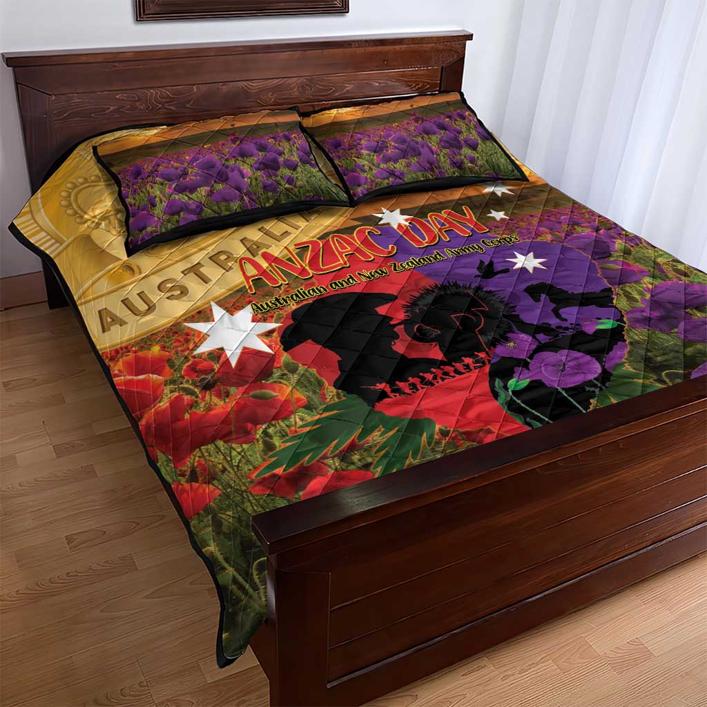 Australia ANZAC Day Quilt Bed Set Australian Army Animals Lest We Forget