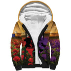Australia ANZAC Day Sherpa Hoodie Australian Army Animals Lest We Forget