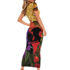 Australia ANZAC Day Short Sleeve Bodycon Dress Australian Army Animals Lest We Forget