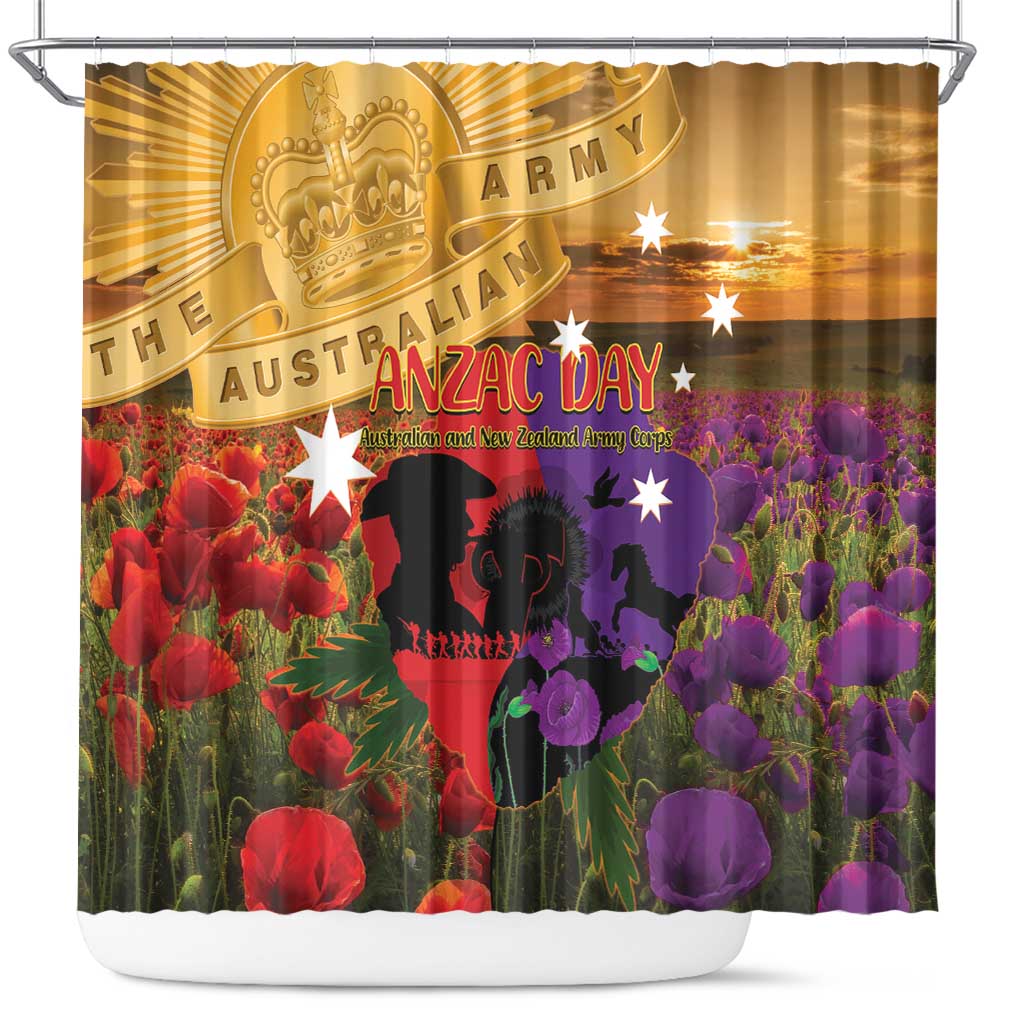 Australia ANZAC Day Shower Curtain Australian Army Animals Lest We Forget