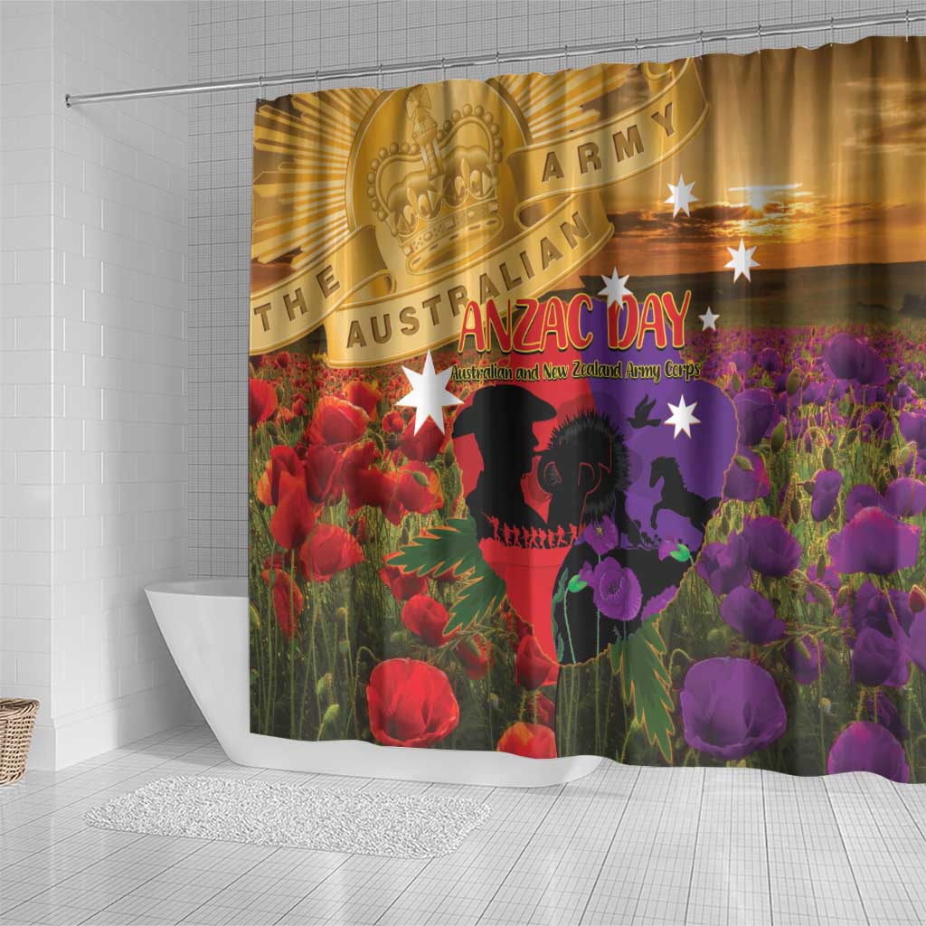 Australia ANZAC Day Shower Curtain Australian Army Animals Lest We Forget