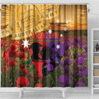 Australia ANZAC Day Shower Curtain Australian Army Animals Lest We Forget