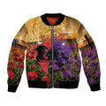 Australia ANZAC Day Sleeve Zip Bomber Jacket Australian Army Animals Lest We Forget