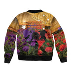 Australia ANZAC Day Sleeve Zip Bomber Jacket Australian Army Animals Lest We Forget