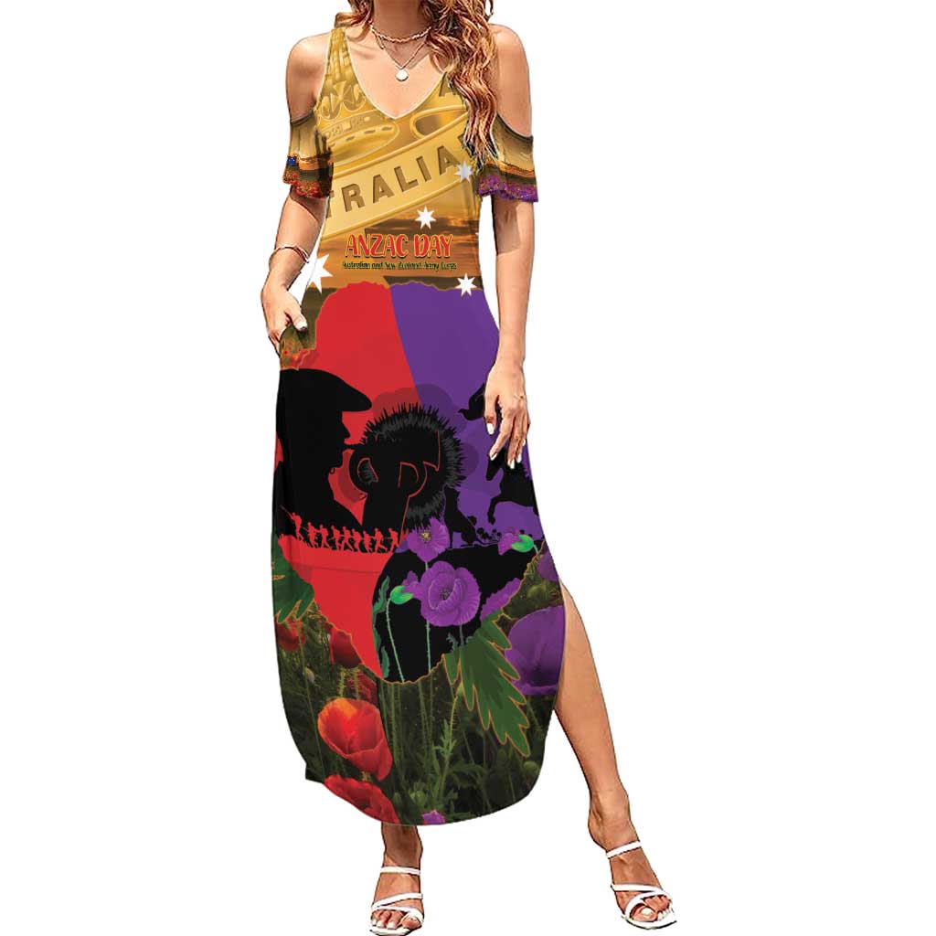 Australia ANZAC Day Summer Maxi Dress Australian Army Animals Lest We Forget