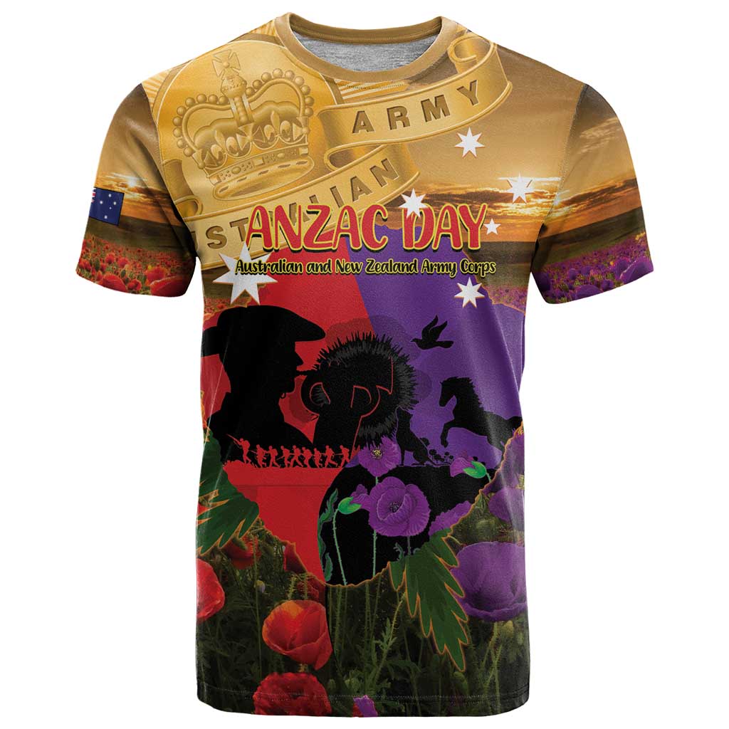 Australia ANZAC Day T Shirt Australian Army Animals Lest We Forget