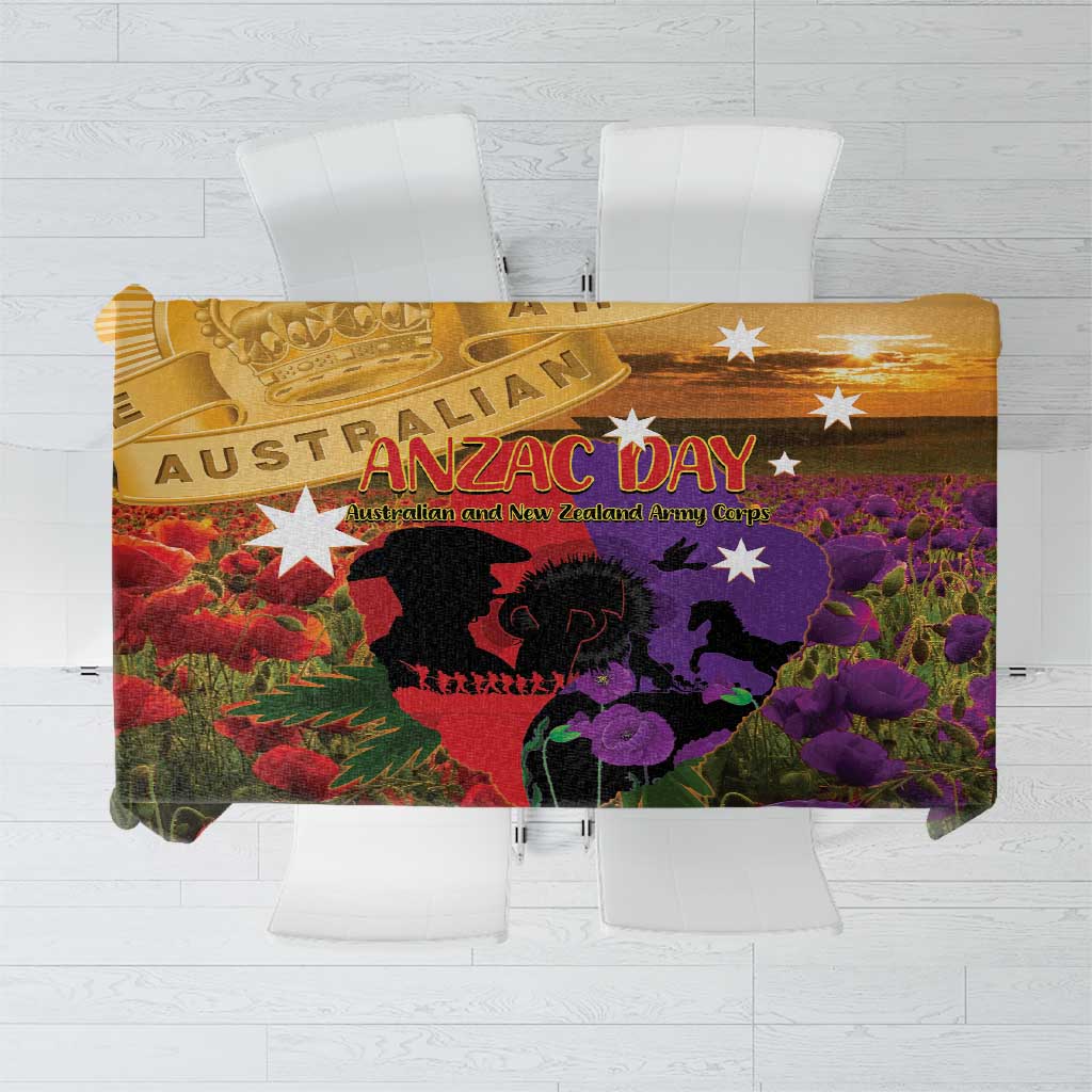 Australia ANZAC Day Tablecloth Australian Army Animals Lest We Forget