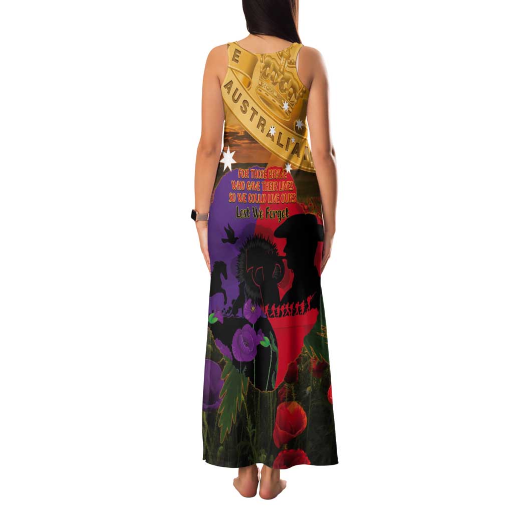 Australia ANZAC Day Tank Maxi Dress Australian Army Animals Lest We Forget