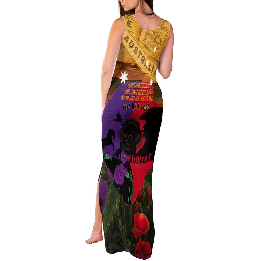 Australia ANZAC Day Tank Maxi Dress Australian Army Animals Lest We Forget