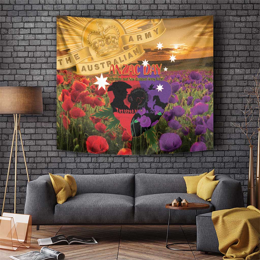 Australia ANZAC Day Tapestry Australian Army Animals Lest We Forget
