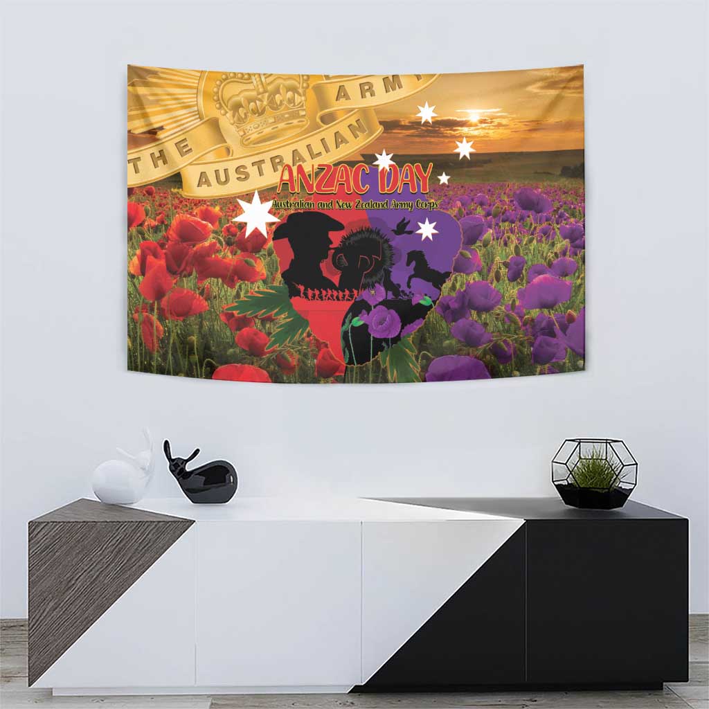Australia ANZAC Day Tapestry Australian Army Animals Lest We Forget
