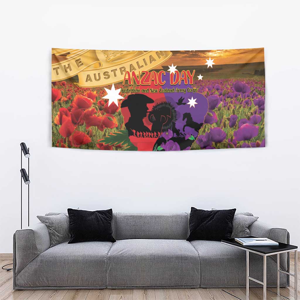 Australia ANZAC Day Tapestry Australian Army Animals Lest We Forget