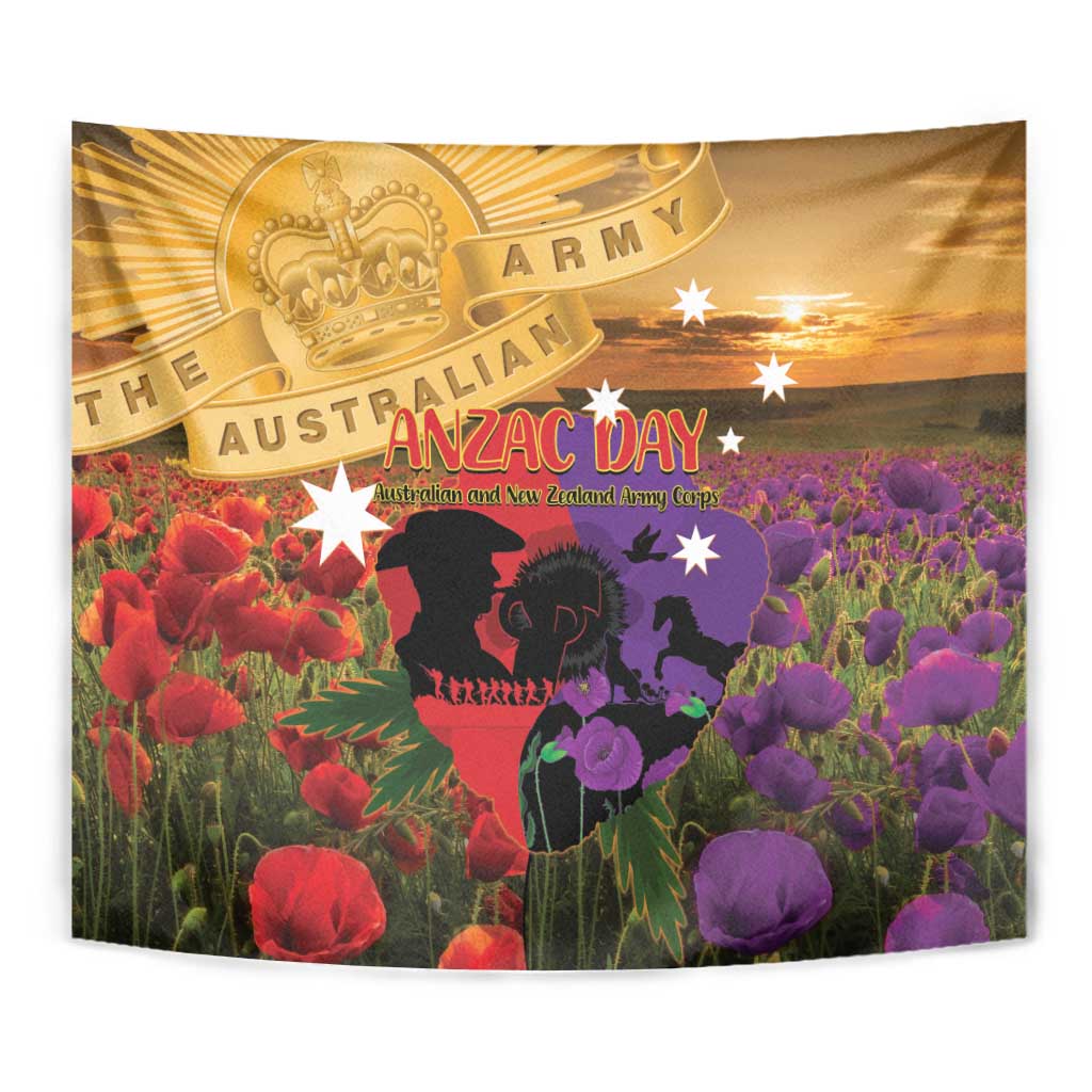 Australia ANZAC Day Tapestry Australian Army Animals Lest We Forget
