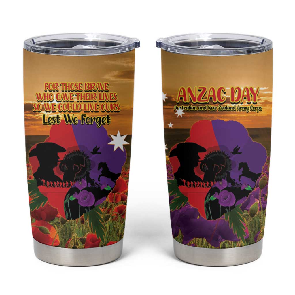 Australia ANZAC Day Tumbler Cup Australian Army Animals Lest We Forget