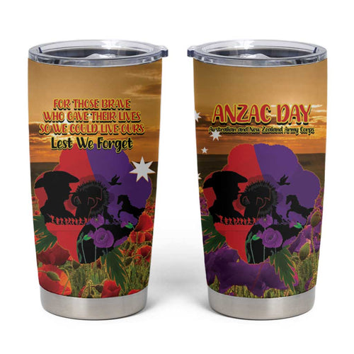 Australia ANZAC Day Tumbler Cup Australian Army Animals Lest We Forget