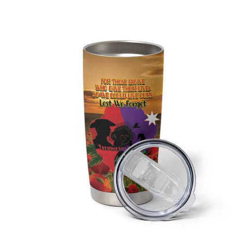 Australia ANZAC Day Tumbler Cup Australian Army Animals Lest We Forget