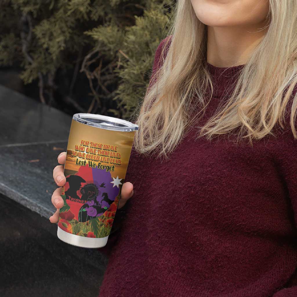 Australia ANZAC Day Tumbler Cup Australian Army Animals Lest We Forget