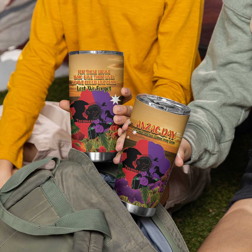 Australia ANZAC Day Tumbler Cup Australian Army Animals Lest We Forget