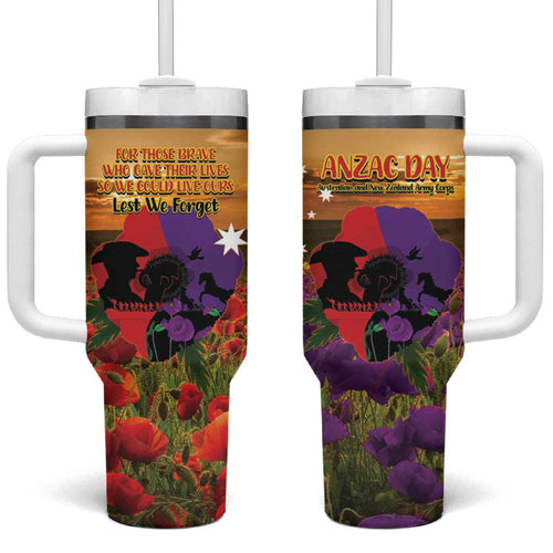 Australia ANZAC Day Tumbler With Handle Australian Army Animals Lest We Forget