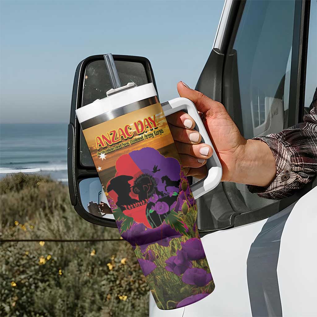 Australia ANZAC Day Tumbler With Handle Australian Army Animals Lest We Forget
