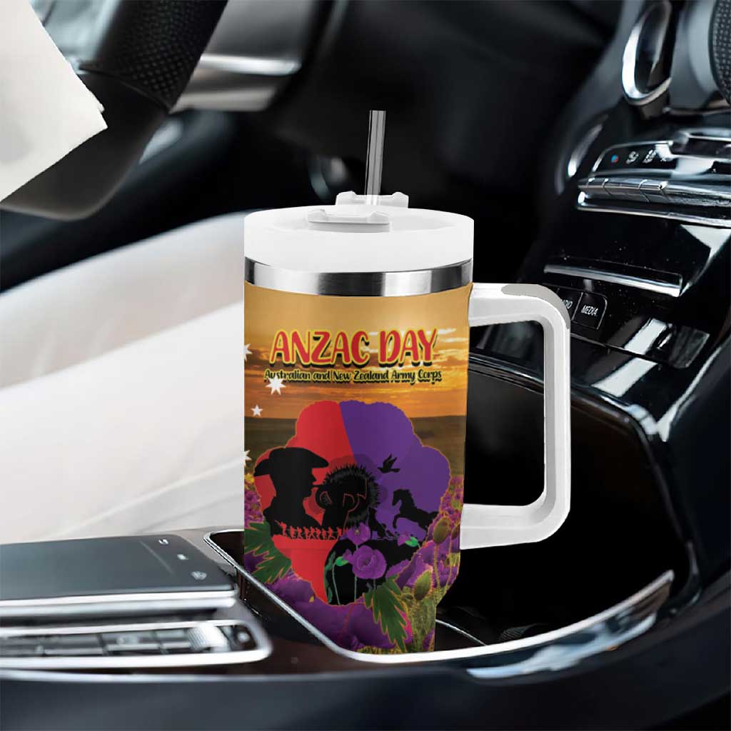 Australia ANZAC Day Tumbler With Handle Australian Army Animals Lest We Forget