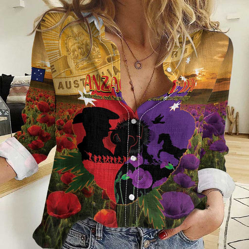 Australia ANZAC Day Women Casual Shirt Australian Army Animals Lest We Forget