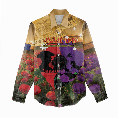 Australia ANZAC Day Women Casual Shirt Australian Army Animals Lest We Forget