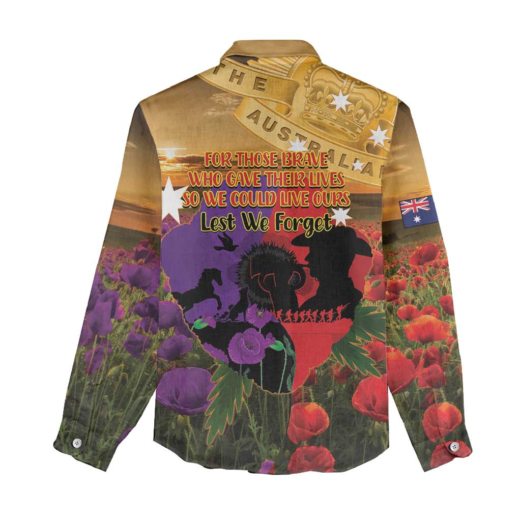 Australia ANZAC Day Women Casual Shirt Australian Army Animals Lest We Forget