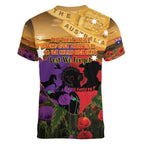 Australia ANZAC Day Women V-Neck T-Shirt Australian Army Animals Lest We Forget