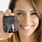 New Zealand ANZAC Day AirPods Case 25th April Silver Fern With Poppy - Aussie Hoodie