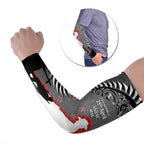 New Zealand ANZAC Day Arm Sleeves 25th April Silver Fern With Poppy - Aussie Hoodie