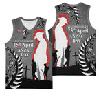 New Zealand ANZAC Day Basketball Jersey 25th April Silver Fern With Poppy - Aussie Hoodie