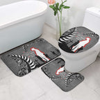 New Zealand ANZAC Day Bathroom Set 25th April Silver Fern With Poppy - Aussie Hoodie