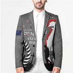 New Zealand ANZAC Day Blazer 25th April Silver Fern With Poppy - Aussie Hoodie