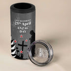 New Zealand ANZAC Day 4 in 1 Can Cooler Tumbler 25th April Silver Fern With Poppy