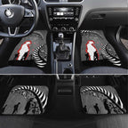 New Zealand ANZAC Day Car Mats 25th April Silver Fern With Poppy