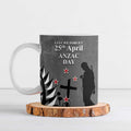 New Zealand ANZAC Day Ceramic Mug 25th April Silver Fern With Poppy - Aussie Hoodie