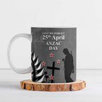 New Zealand ANZAC Day Ceramic Mug 25th April Silver Fern With Poppy - Aussie Hoodie