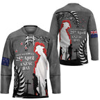New Zealand ANZAC Day Hockey Jersey 25th April Silver Fern With Poppy - Aussie Hoodie