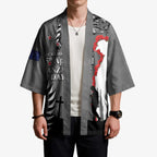 New Zealand ANZAC Day Kimono 25th April Silver Fern With Poppy - Aussie Hoodie
